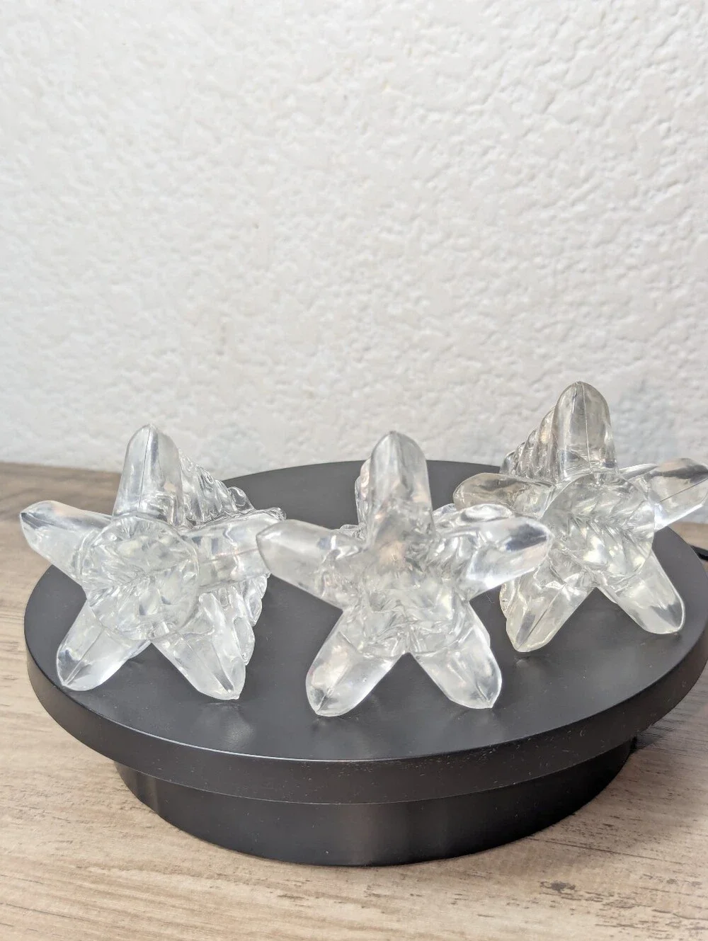 Vintage Mid-Century Clear Art Glass Christmas Trees - Set of 3